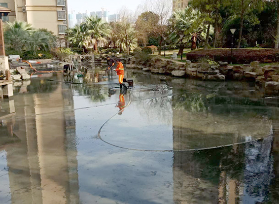 桓台景观池淤泥清理